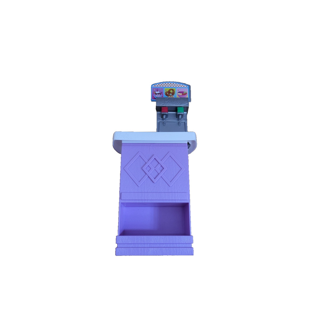 Barbie Soda Fountain / Snack Bar Accessory – Purple Counter with Drink Dispenser